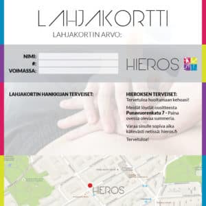 hieros lahjakortti, vapaavalintainen summa